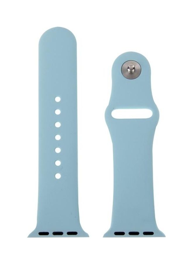 نيبمينينت سوار رياضي من المطاط مزود بدبوس وثنية للإغلاق لساعة أبل الرياضية مقاس 38 مم أزرق فاتح - Image 2
