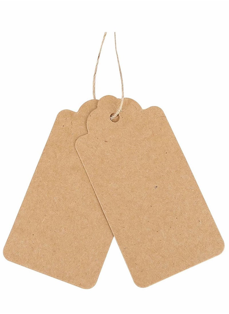 Y&D ELECDON Kraft Paper Tags, Brown Gift Tags Craft Hang for Wedding Rectangle with Free 100 Feet Natural Jute Twine (100 Pcs)  - Image 3