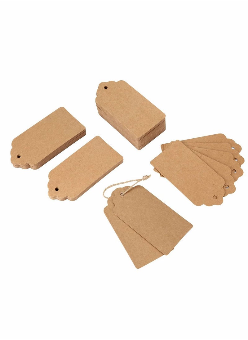 Y&D ELECDON Kraft Paper Tags, Brown Gift Tags Craft Hang for Wedding Rectangle with Free 100 Feet Natural Jute Twine (100 Pcs)  - Image 2