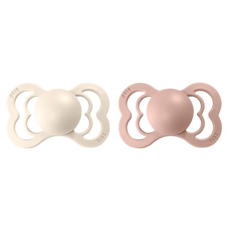 BIBS Pacifiers - Supreme Collection | BPA-Free Baby Pacifier | Made in Denmark | Set of 2 Ivory/Blush Color Premium Soothers | Size 6-18 Months - Image 2