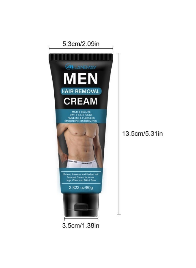 LANEMAY Intimate Hair Removal Cream for Men, Painless Depilatory Cream for Private Areas, Pubic, Genitals, and Underarms – Extra Gentle and Moisturizing Formula, Suitable for All Skin Types  (80g) - Image 5