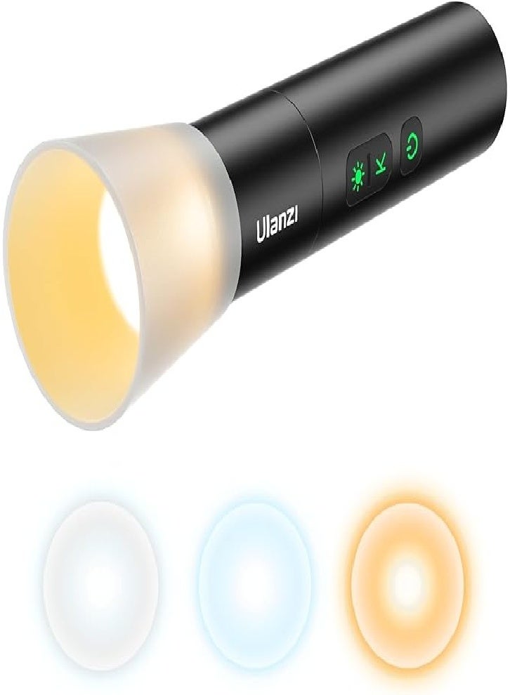 Ulanzi LED video light, flashlight type, 2000K-8000K, ultra-high brightness, dual color temperature, photography auxiliary light, 1/4 inch screw hole, waterproof (black) - Image 1