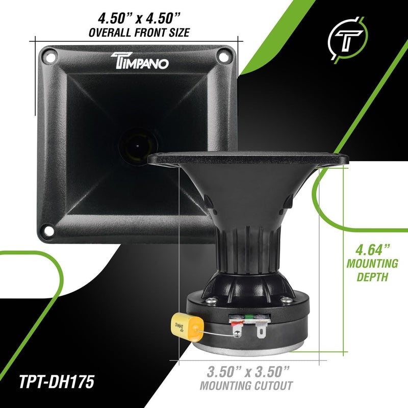 Timpano 2X TPT-DH175 Horn Drivers 500 Watts 1" Exit High Frequency Compression Driver with Black Horn 8 Ohm (Bundle 2 Horn Drivers) - Image 3