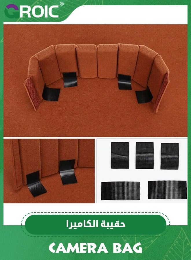 GROIC 4 Pack Brown Camera Bag Case Insert Partition Divider Separator Pad Protective Lens Dividers Inserts Compatible with Canon Sony - Image 5