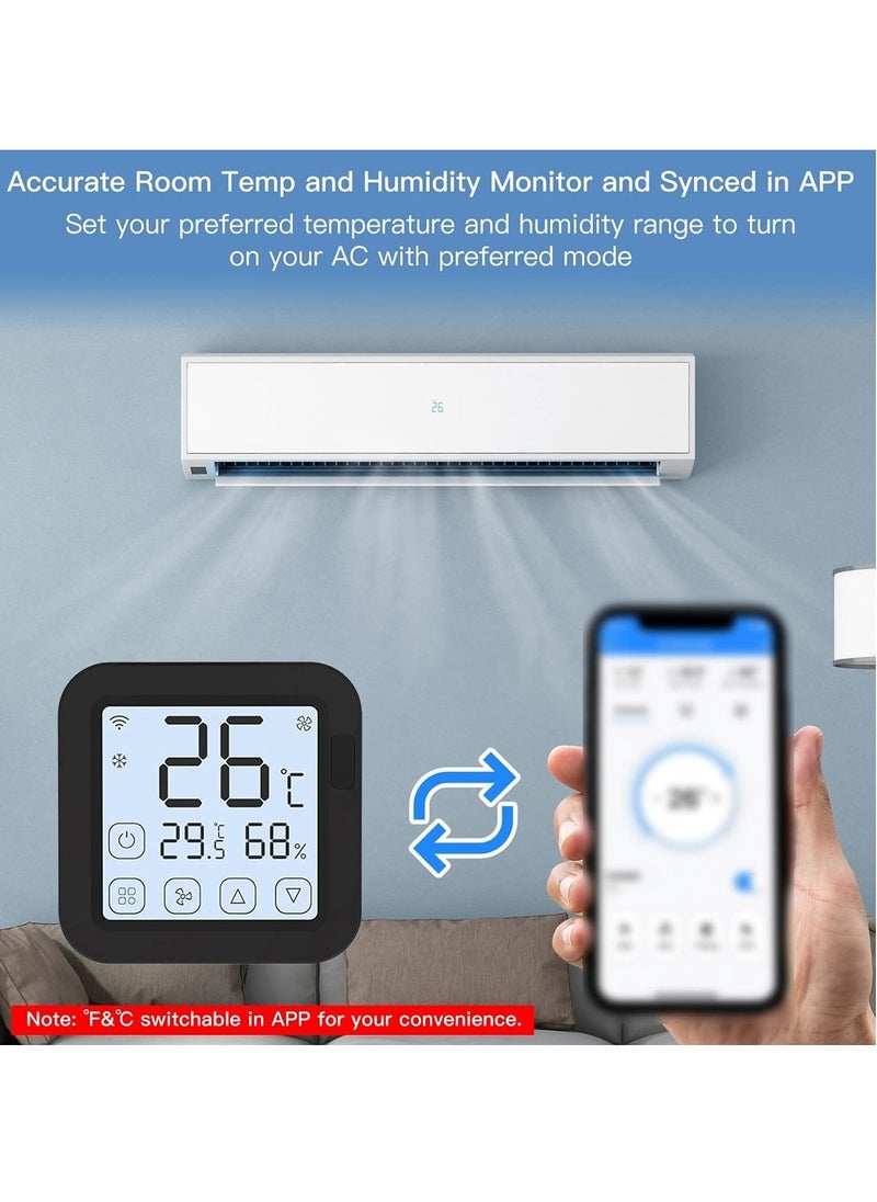 TUYA - Smart Wireless Air Conditioner Controller,  Smart WIFI IR Air Conditioner Controller Thermostat With LCD Display, App Control Temperature Humidity Sensor Monitor For Mini Split Portable AC - Image 1