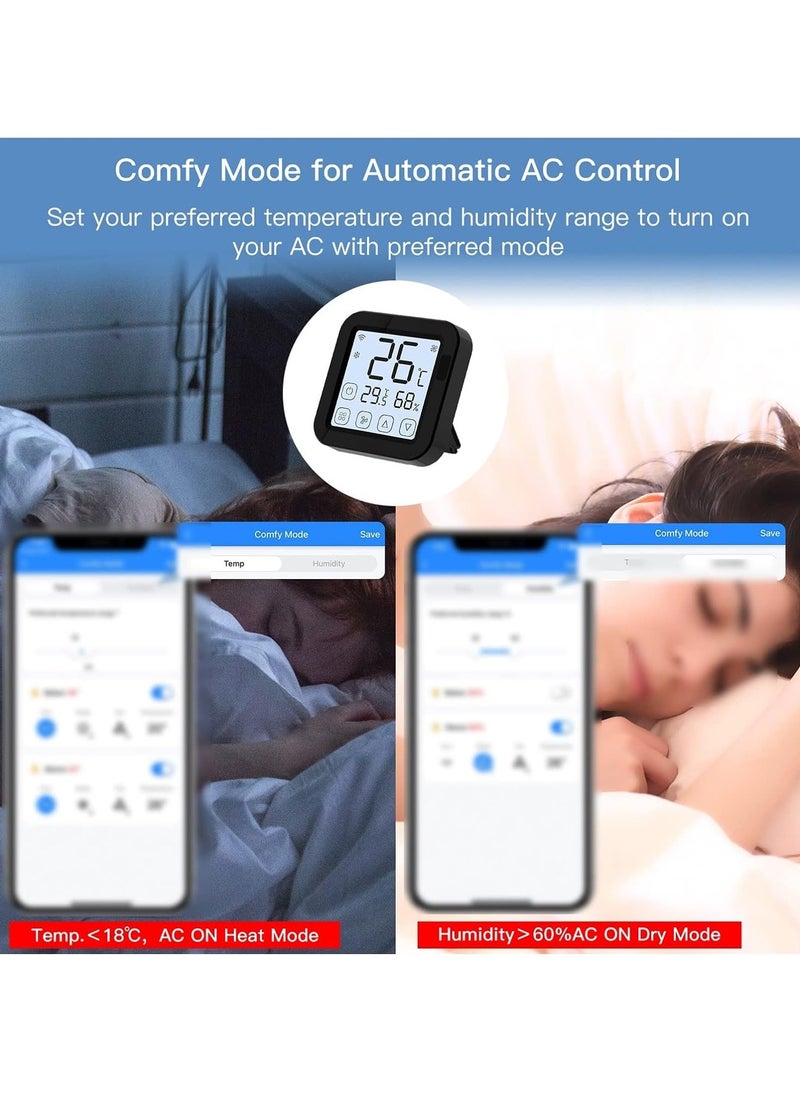 TUYA - Smart Wireless Air Conditioner Controller,  Smart WIFI IR Air Conditioner Controller Thermostat With LCD Display, App Control Temperature Humidity Sensor Monitor For Mini Split Portable AC - Image 1