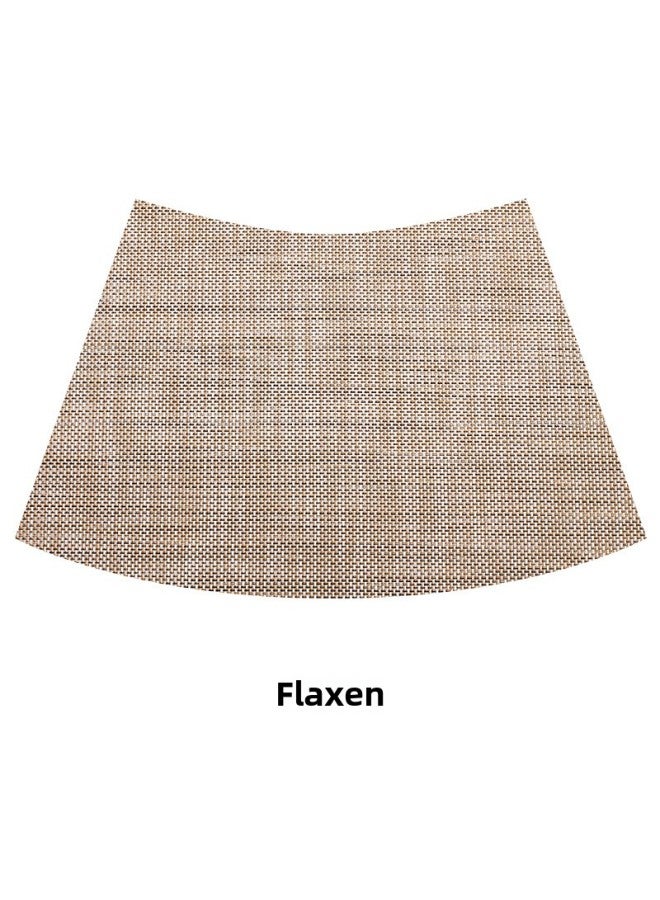 إسكدنيا مفرش طاولة مستديرة على شكل مروحة من مادة PVC، صندوق فندق صيني، مفرش طاولة طعام، حصيرة منحنية عازلة للحرارة، قاعدة أكواب منزلية - اللون: 2*2 مروحة منحنية من الكتان.-المواصفات: 43*29 سم - Image 1