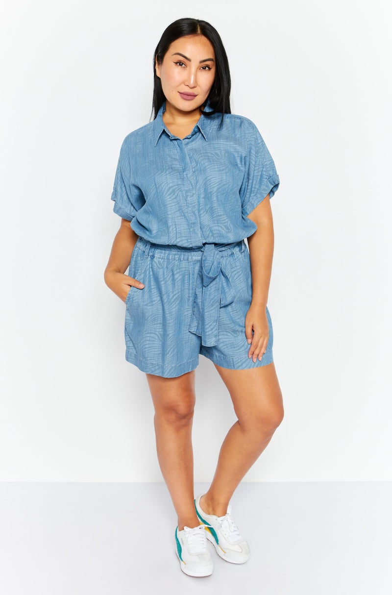 Levi's Women Denim Short Sleeve Playsuit, Blue - Image 4