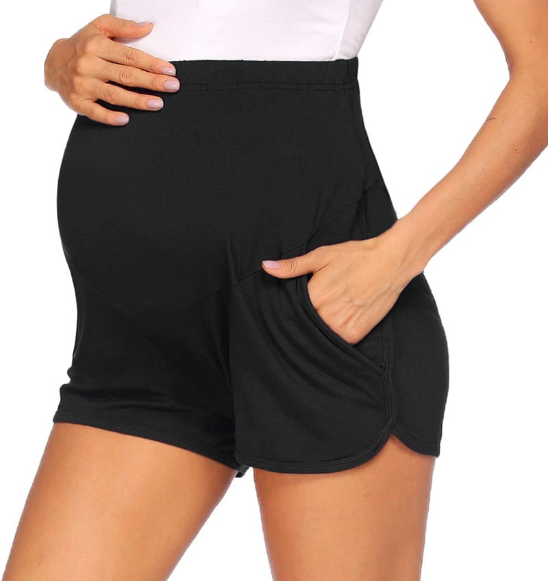 2021 New Products Maternity Pants Sports Shorts Telescopic Waist Adjustable Maternity Shorts gray M - Image 4