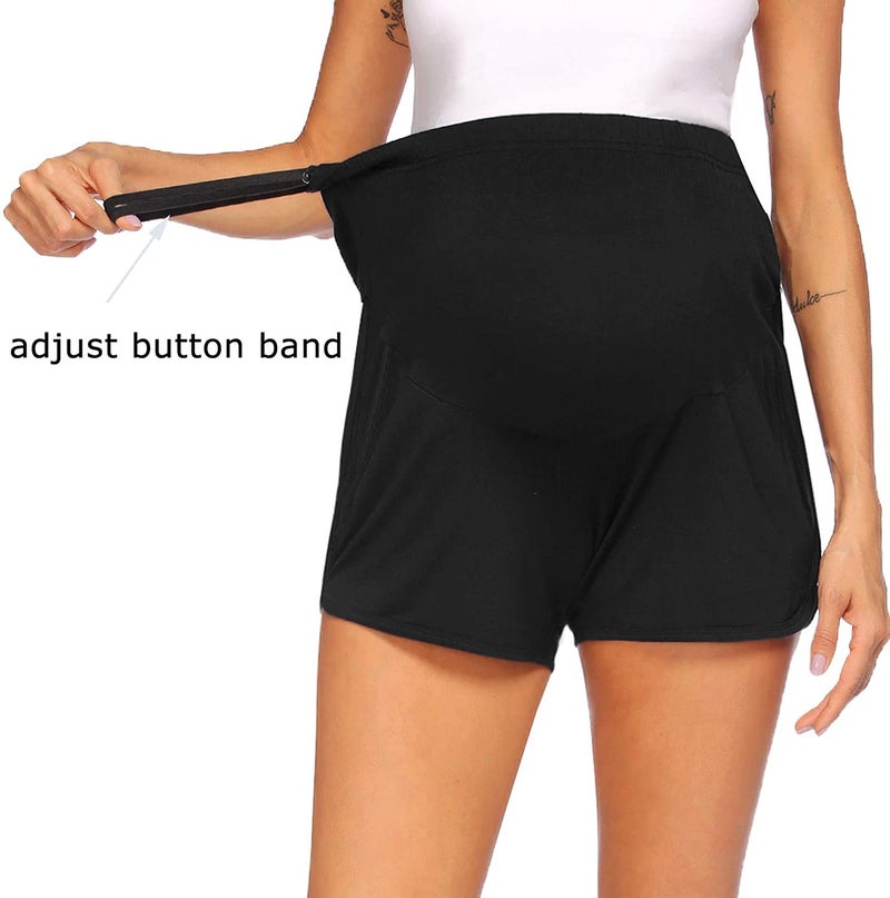 2021 New Products Maternity Pants Sports Shorts Telescopic Waist Adjustable Maternity Shorts gray M - Image 5