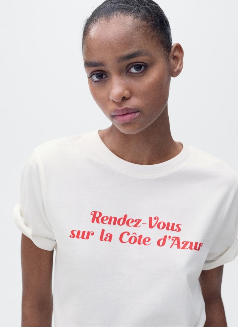 MANGO Short-Sleeved Printed T-Shirt - Image 3