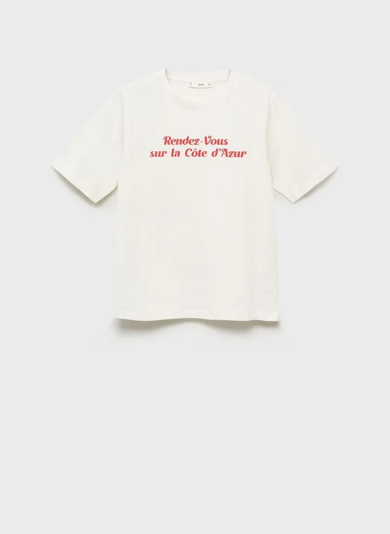 MANGO Short-Sleeved Printed T-Shirt
