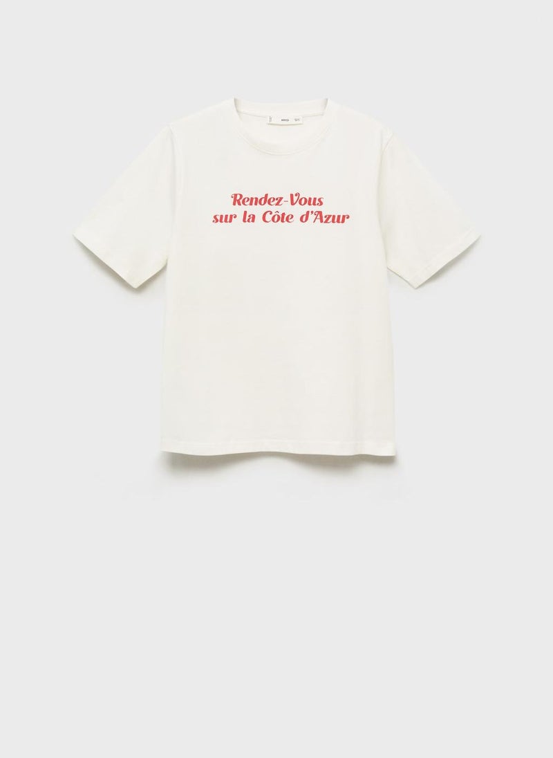 MANGO Short-Sleeved Printed T-Shirt - Image 5