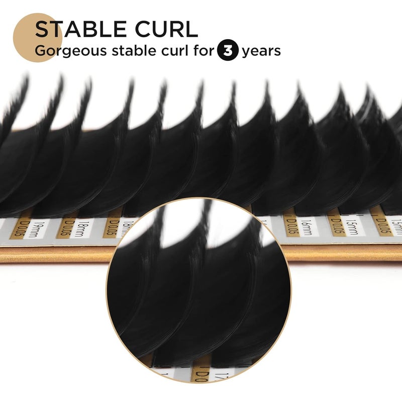 LASHVIEW 007 Thickness C Curl Mixed Tray Volume Faux Mink Eyelash Extensions Silk Individual Lash Extensions Pure Korean Silk lashes Soft Application for Professional Salon Use - Image 4