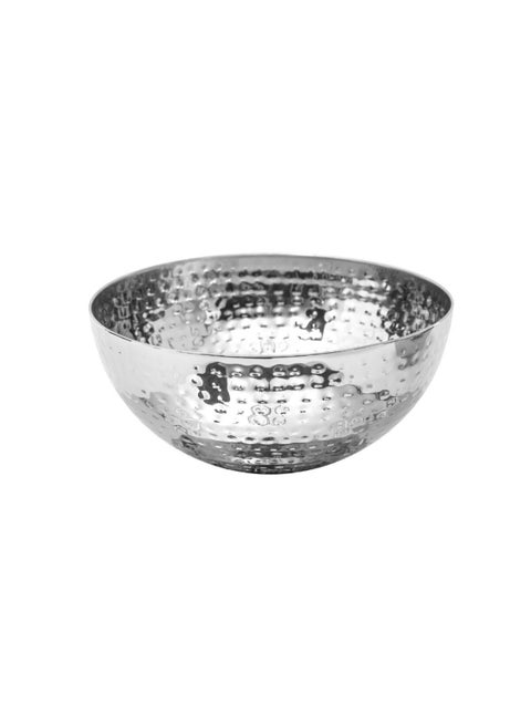 Hammered Stainless Steel Salad Bowl Silver 19cm 154005E