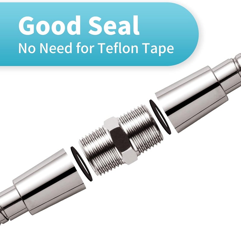Offo Shower Hose Extension Connector, 1/2 to 1/2 Shower Hose Extender Fitting Extra Long Joint, Used to Connect Two Hoses, Solid Stainless Steel, 1 PCS - Image 3