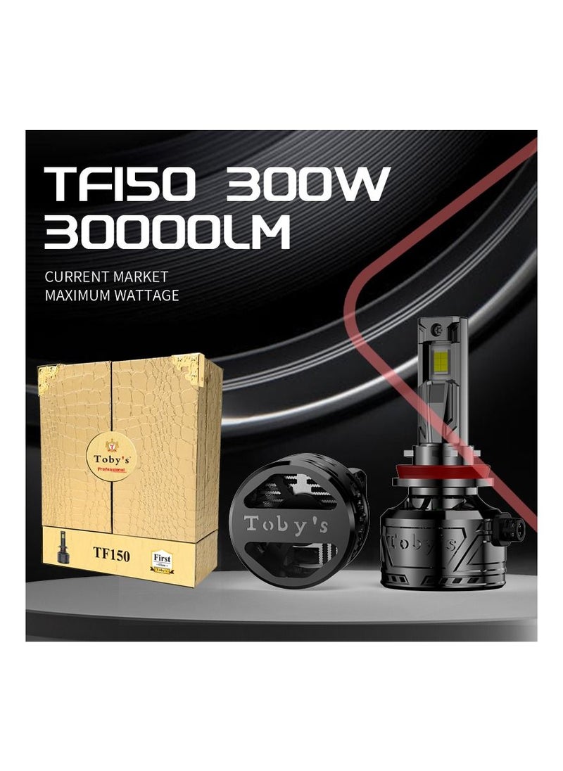 Toby's Tobys TF150 H4 2 Pieces 300W Original Tested LED Headlight Bulb Assembly 30000 Lumens 150W/Piece Xtreme Bright With Color Temperature 6500K  - Image 1