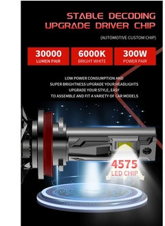 Toby's Tobys TF150 H4 2 Pieces 300W Original Tested LED Headlight Bulb Assembly 30000 Lumens 150W/Piece Xtreme Bright With Color Temperature 6500K  - Image 2