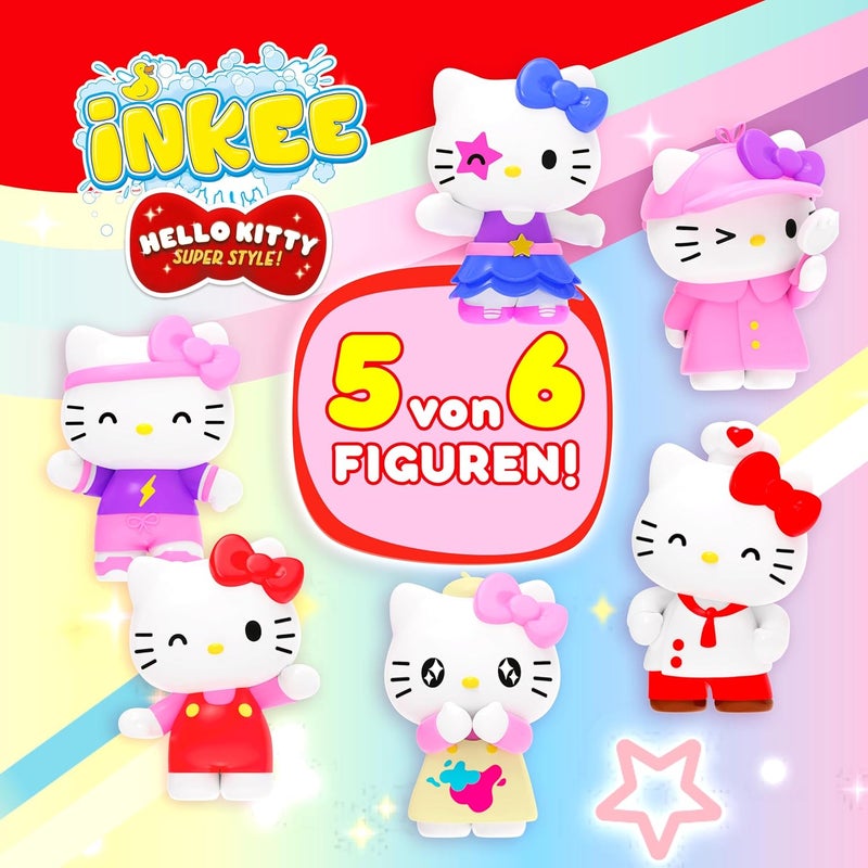 إنكي حزمة INKEE Hello Kitty المكونة من 5 قنابل استحمام للأطفال مع مفاجأة - 5 من أصل 6 تماثيل Hello Kitty للجمع - 5 × قنابل استحمام 80 غرام برائحة البطيخ وزيت الجوجوبا، وردية أو حمراء - Image 4