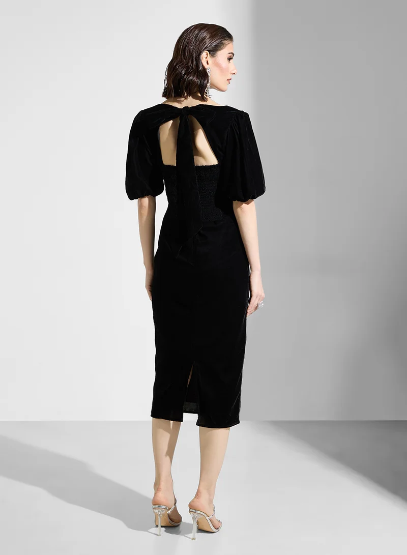 Hope & Ivy Floral Velvet Dress