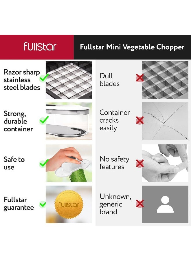 Fullstar مفرمة الخضروات، قطاعة الجبن، مفرمة الطعام، مفرمة الخضروات، مفرمة البصل، مفرمة الخضروات مع حاوية، قطاعة الماندولين ومبشرة الجبن (6 في 1 - أبيض)  - Image 1
