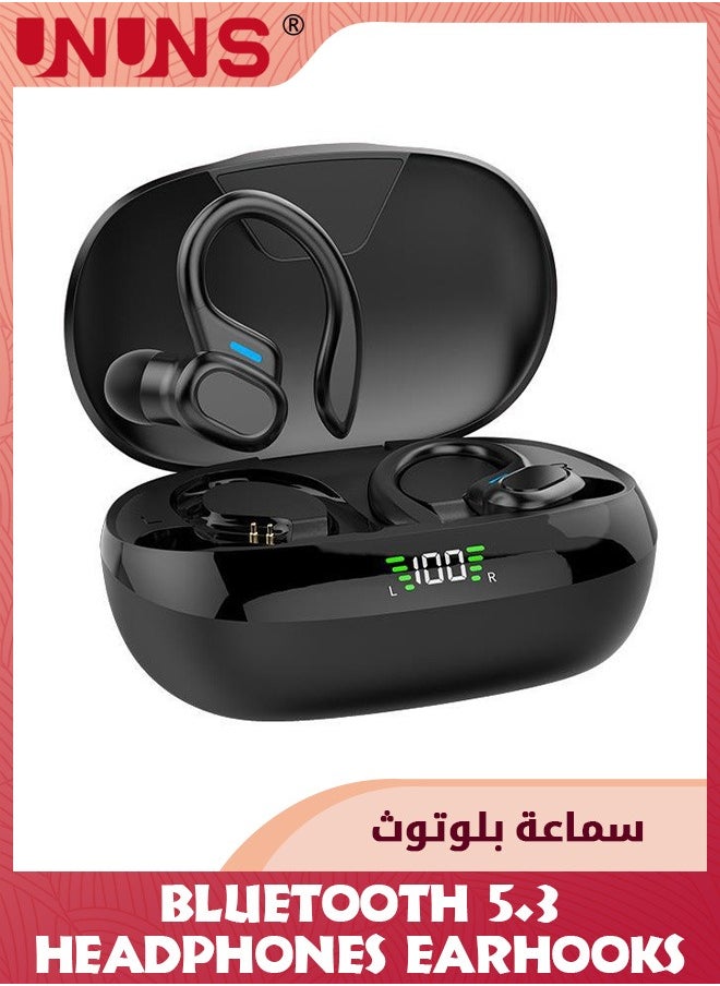 UNUNS Wireless Earbuds Bluetooth Headphones,HiFi Stereo Sport Headphones With Earhooks,LED Display Noise Cancelling,48H Playback,IP7 Waterproof Earphones Built-in Mic For iOS,Android Devices  - Image 1
