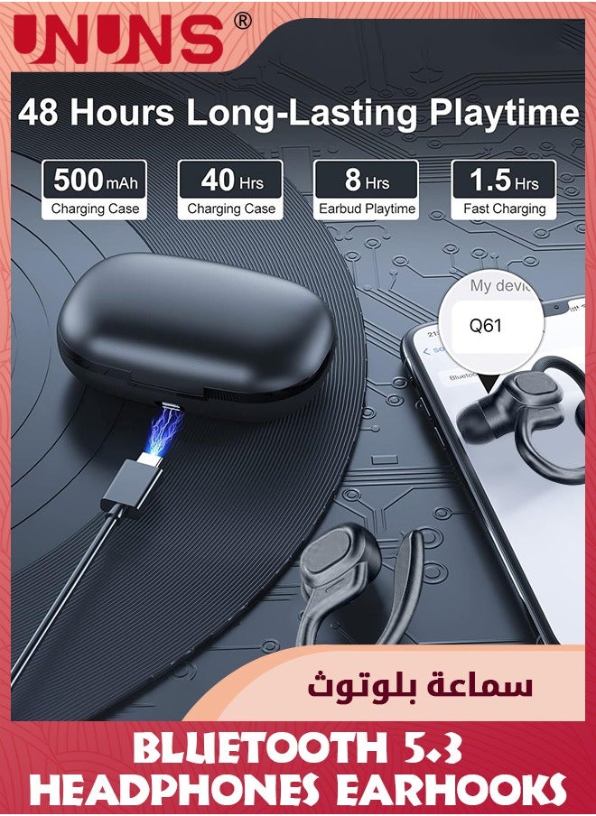 UNUNS Wireless Earbuds Bluetooth Headphones,HiFi Stereo Sport Headphones With Earhooks,LED Display Noise Cancelling,48H Playback,IP7 Waterproof Earphones Built-in Mic For iOS,Android Devices  - Image 4