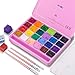 ABEIER HIMI Gouache Paint Set 24 Colors x 30ml1oz with 3 Brushes a Palette Unique Jelly Cup Design NonToxic Guache Paint for Canvas Watercolor Paper Perfect for Beginners Students ArtistsPink - Image 3