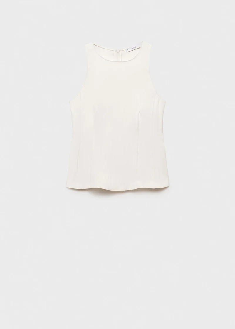 MANGO Halter-Neck Flared Top