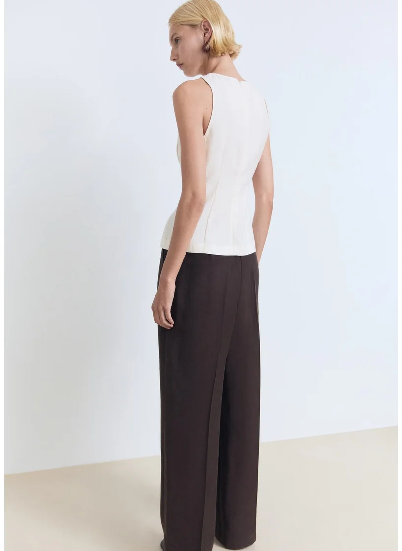 مانجو Halter-Neck Flared Top
