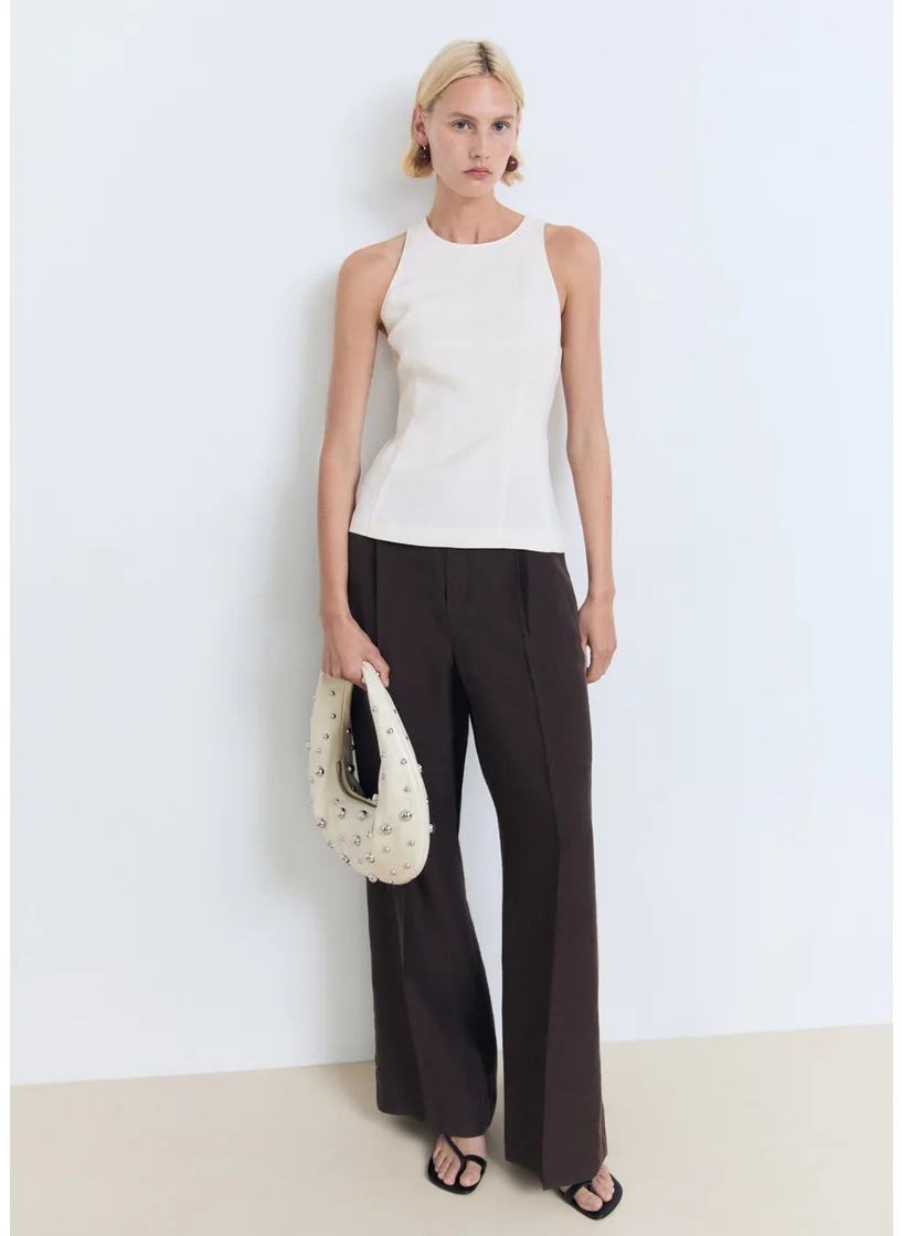 مانجو Halter-Neck Flared Top
