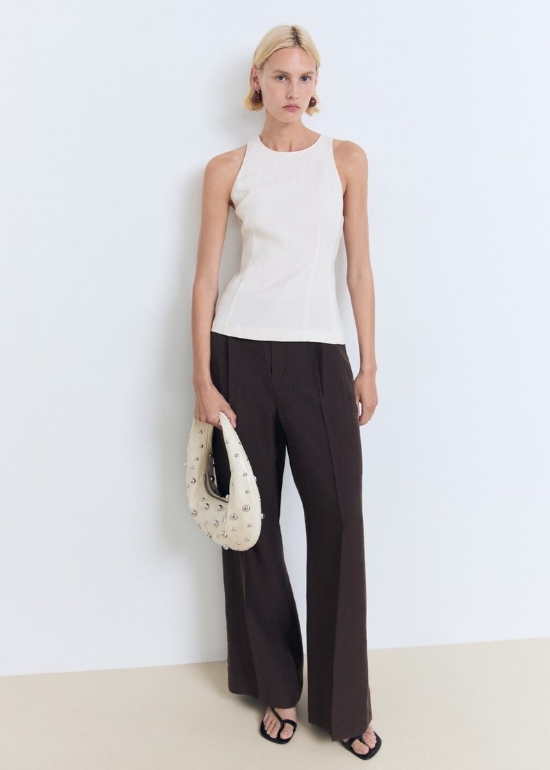 MANGO Halter-Neck Flared Top  - Image 1