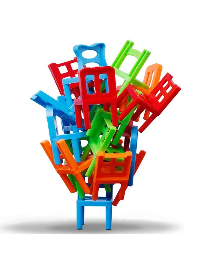 Carykon Carykon Pack of 36 Children Stacking Chairs DIY Balance Chair Stool Parent-Child Gathering Puzzle Board Game Early Childhood Educational Color Chair Stacking Toys  - Image 1