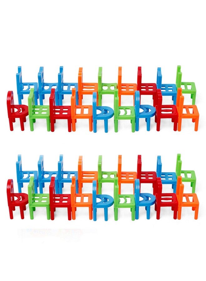 Carykon Carykon Pack of 36 Children Stacking Chairs DIY Balance Chair Stool Parent-Child Gathering Puzzle Board Game Early Childhood Educational Color Chair Stacking Toys  - Image 3