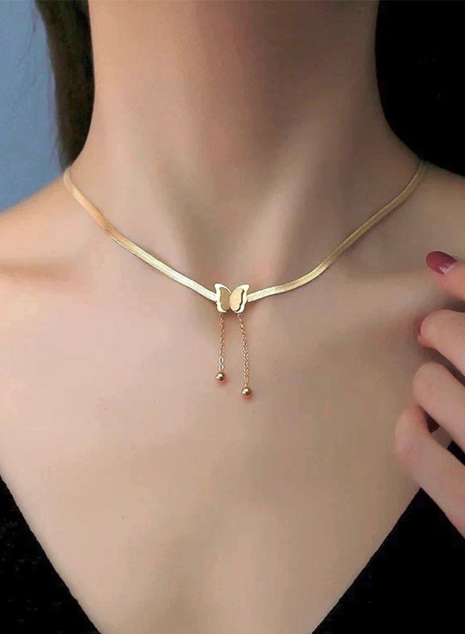 DUNISO أنيقة الذهب اللون جولة قلادة قلادة سلسلة الترقوة للنساء مجوهرات الزفاف هدية - Image 4