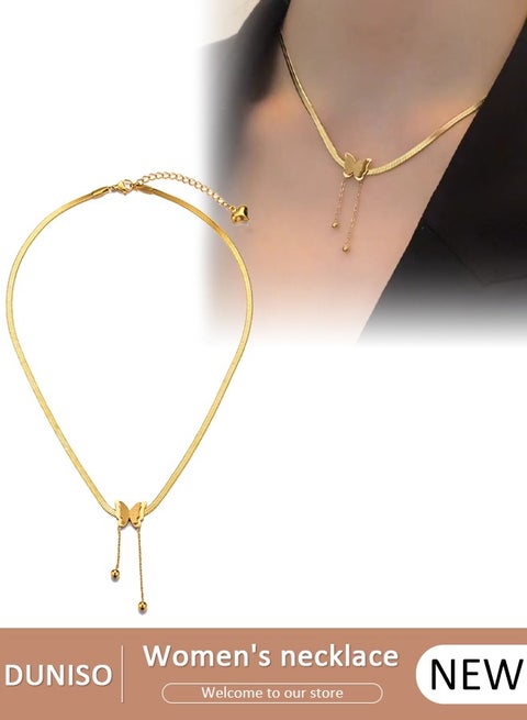 أنيقة الذهب اللون جولة قلادة قلادة سلسلة الترقوة للنساء مجوهرات الزفاف هدية