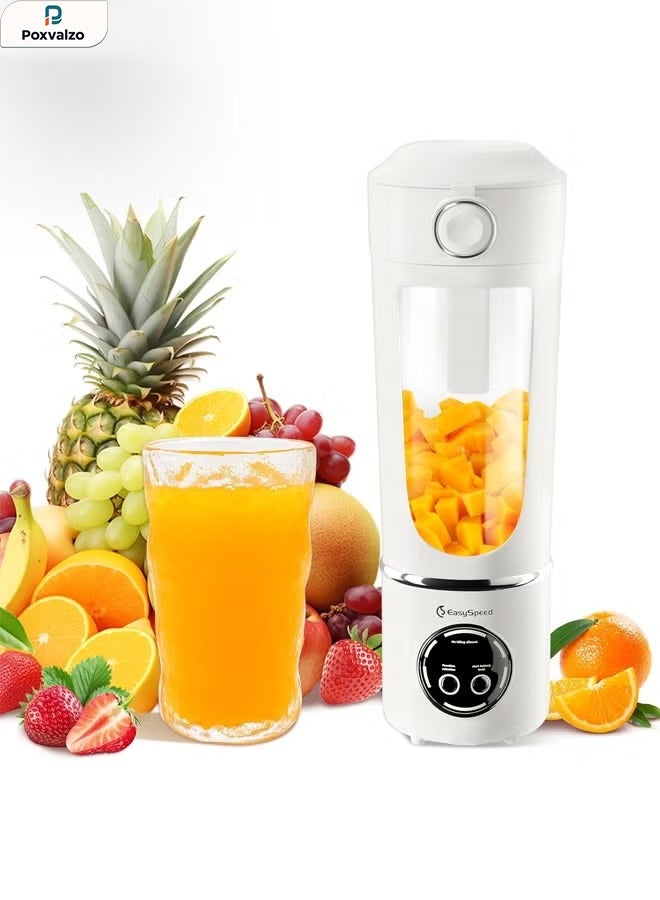 Poxvalzor Personal Portable Blender,USB Type-C Rechargeable,700ml Juicer Cup,4 Gear Modes,1500mAh Battery Capacity,Perfect for Fresh Juice at Home (White) - Image 1