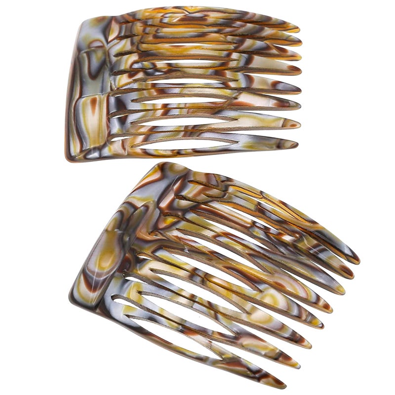 Camila Paris CP2332/2 French Hair Side Comb Handmade Onyx, Small Twist Hair Decorative, Strong Hold Clips for Women Bun Chignon Up-Do Styling Girls Hair Accessories, Made in France - Image 1