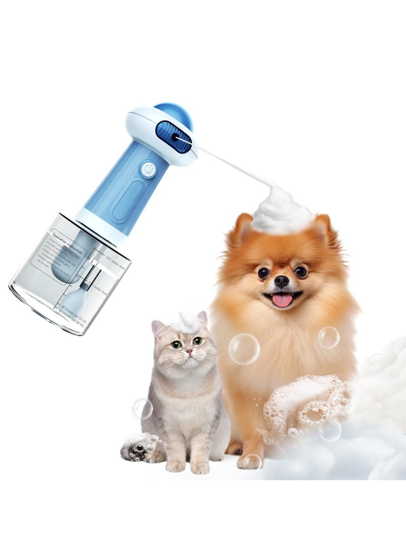 SYOSI Electric Pet Cleaning Foam Machine, Upgrade IPX7 Waterproof Dog Bath Supplies, Automatic Cat Dog Soap Dispenser, Magnetic Charging Shampoo Frother for Dogs Cats, Deep Cleaning Pet Fur (350ml, Blue) - Image 1