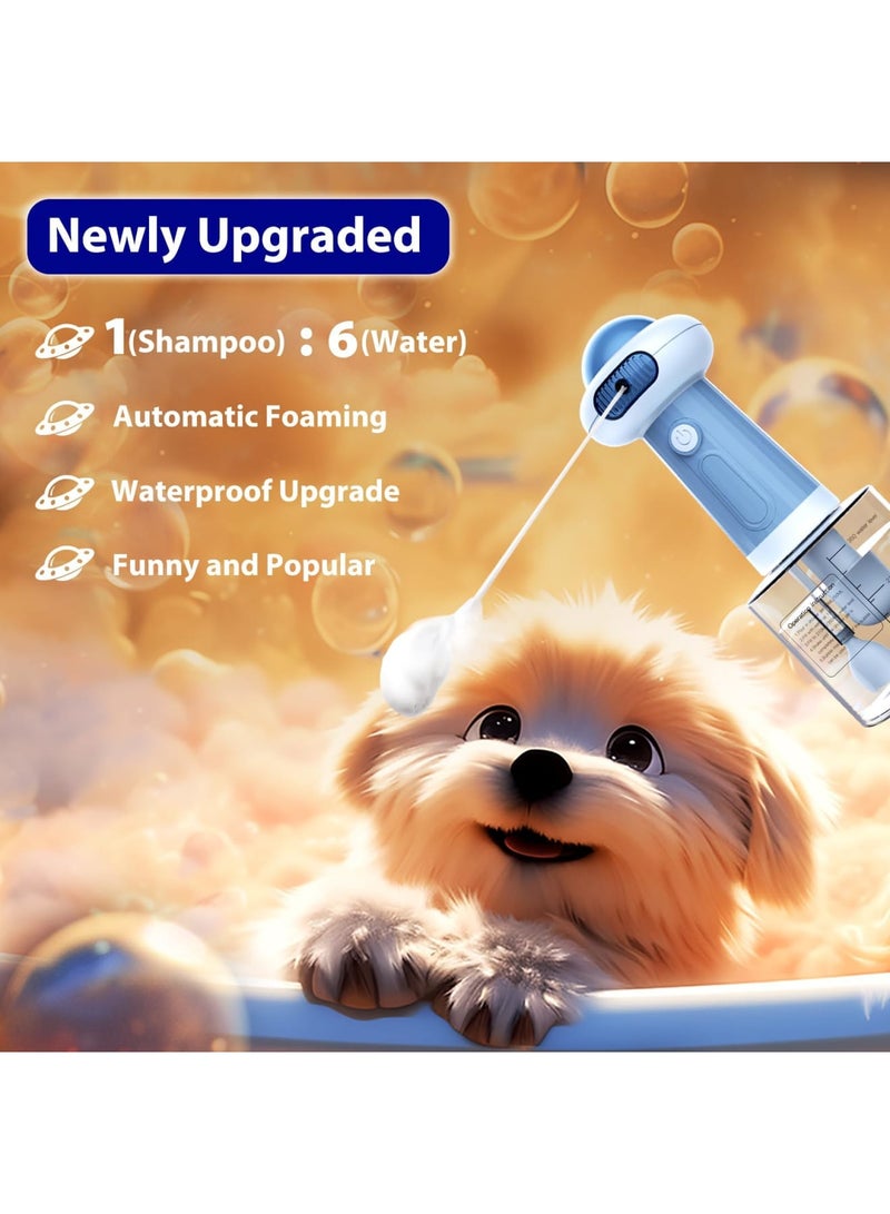 SYOSI Electric Pet Cleaning Foam Machine, Upgrade IPX7 Waterproof Dog Bath Supplies, Automatic Cat Dog Soap Dispenser, Magnetic Charging Shampoo Frother for Dogs Cats, Deep Cleaning Pet Fur (350ml, Blue) - Image 2