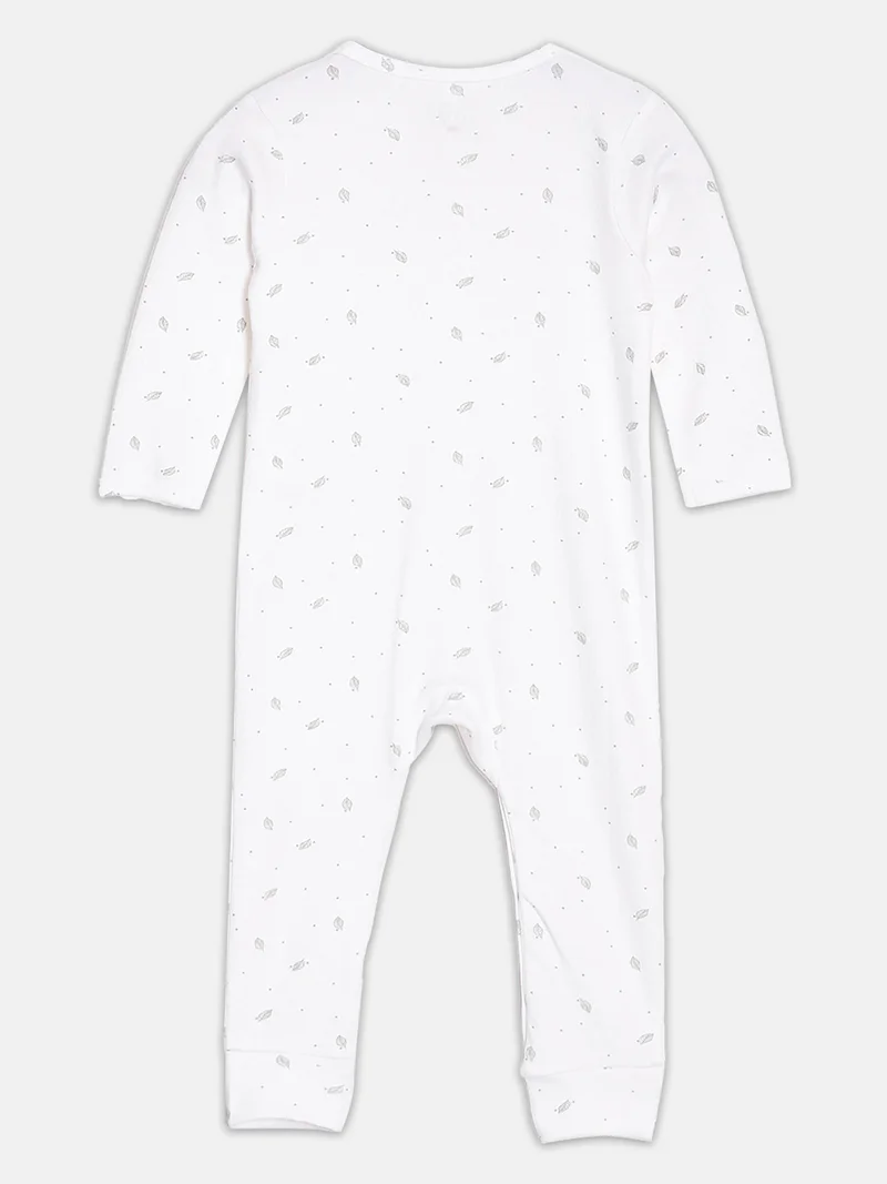Broon Broon Infant Boys Grey and Dark Blue Printed Organic Cotton Sleepsuit Pack of 2