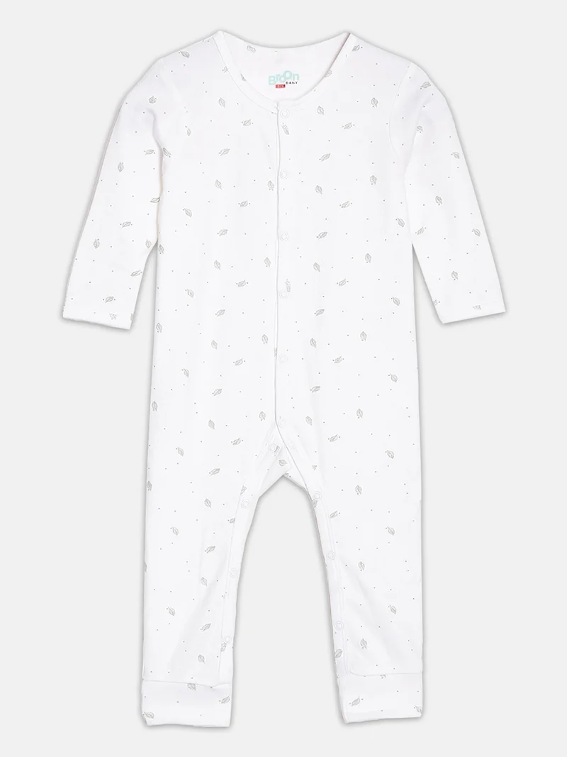 Broon Broon Infant Boys Grey and Dark Blue Printed Organic Cotton Sleepsuit Pack of 2