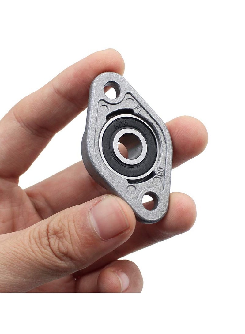 SYOSI 6Pcs KFL08 Zinc Alloy Self Aligning Pillow Block, 8mm ID Rhombus Flange Bearing Inner Ball Mounted Pillow Block Mini Insert Bearing for KFL Series Conveyor Systems - Image 5