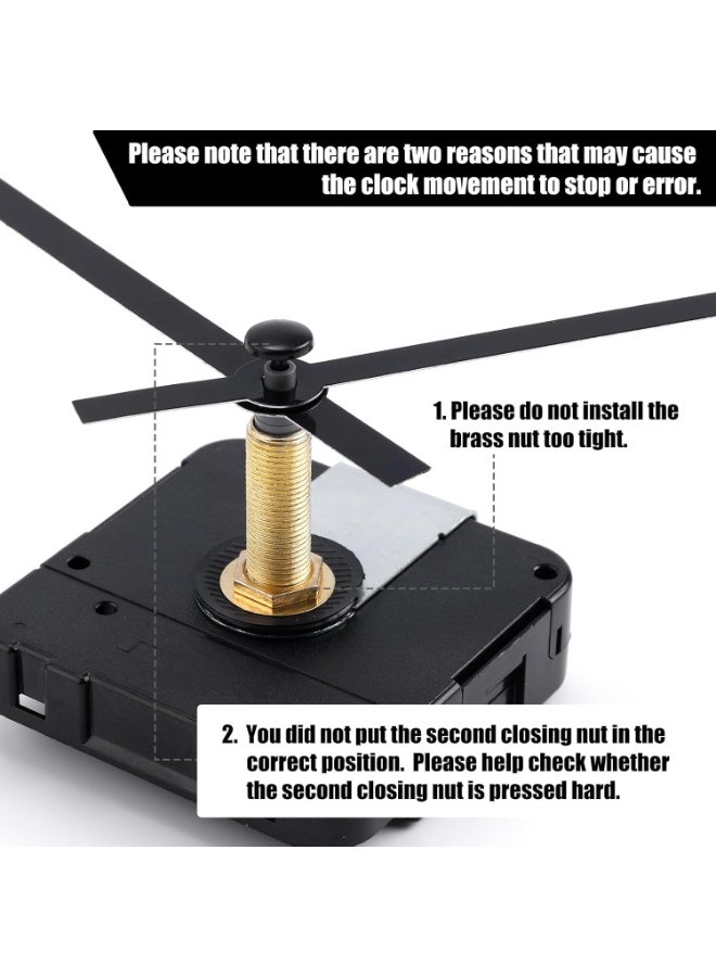 سونسر آلية حركة ساعة حائط من الكوارتز، عمود طويل 31 مم، طقم إصلاح ذاتي مع زوجين من العقارب - Image 4