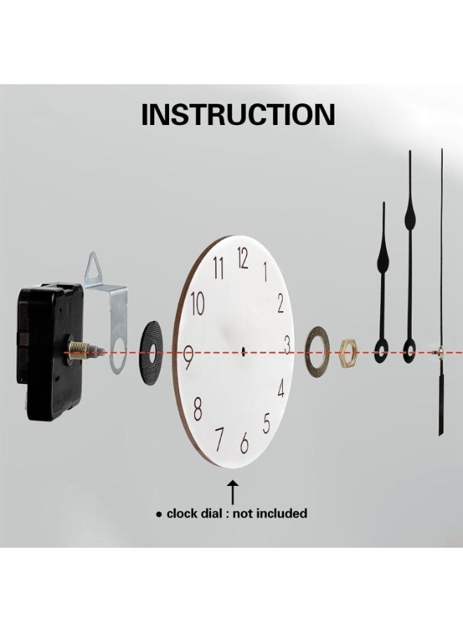 سونسر آلية حركة ساعة حائط من الكوارتز، عمود طويل 31 مم، طقم إصلاح ذاتي مع زوجين من العقارب - Image 3