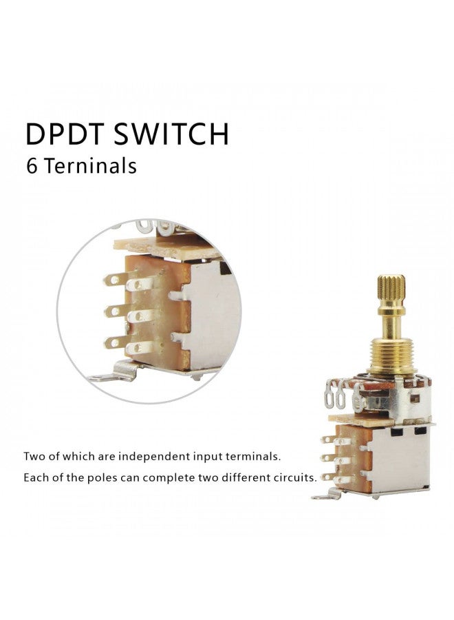 FLEOR 2pcs B500K Push Push Guitar Pots Short Copper Split Shaft Linear Taper Potentiometers - Image 5