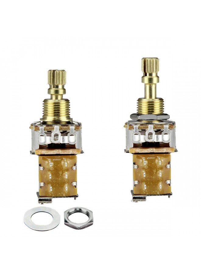 FLEOR 2pcs B500K Push Push Guitar Pots Short Copper Split Shaft Linear Taper Potentiometers - Image 1
