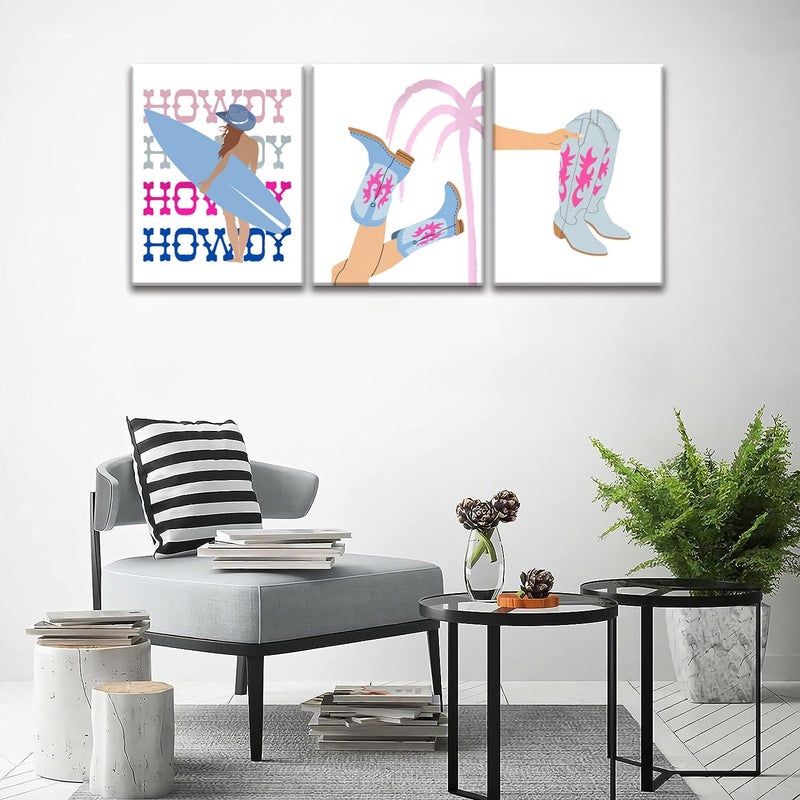 Djmwtb مجموعة فن الجدران دجيموتب كاوبوي الأزرق من 3 قطع (كاوبوي الأزرق، ملصق 16"x24") - Image 3
