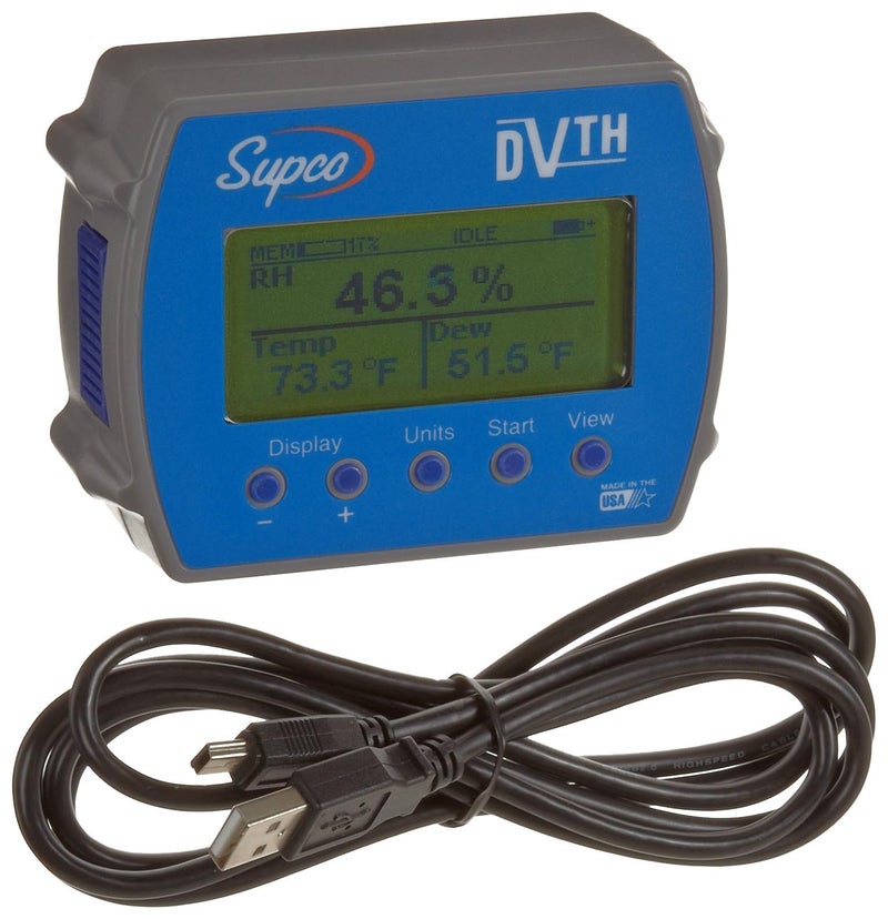 DVTH Data View Temperature and Humidity Data Logger with Display, 4 Length x 3-3/64 Width x 1-1/2 Height