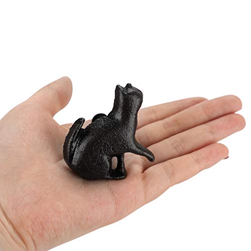 JUXYES Set of 4 Vintage Cat Drawer Handle Pulls, Antique Cast Iron Shape Knobs for Dresser, Cupboard, Cabinet - Retro Decorative - Image 3